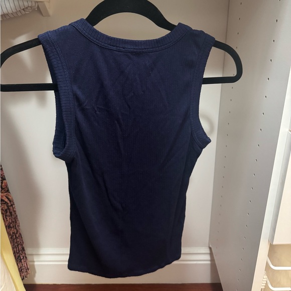 Cyrus Essentials Navy Blue Ribbed Tank Top - Picture 2 of 3